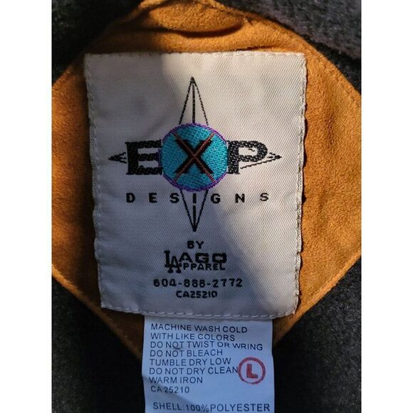 Vintage EXP Designs Fleece Vest Men Sz L Bear's Claw Lodge Embroidered Full Zip - Picture 6 of 6